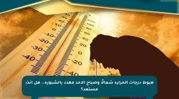 هبوط درجات الحرارة شمالًا وصباح الأحد مهدد بالشبورة.. هل أنت مستعد؟